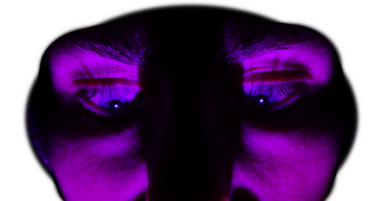 my purple face looking down