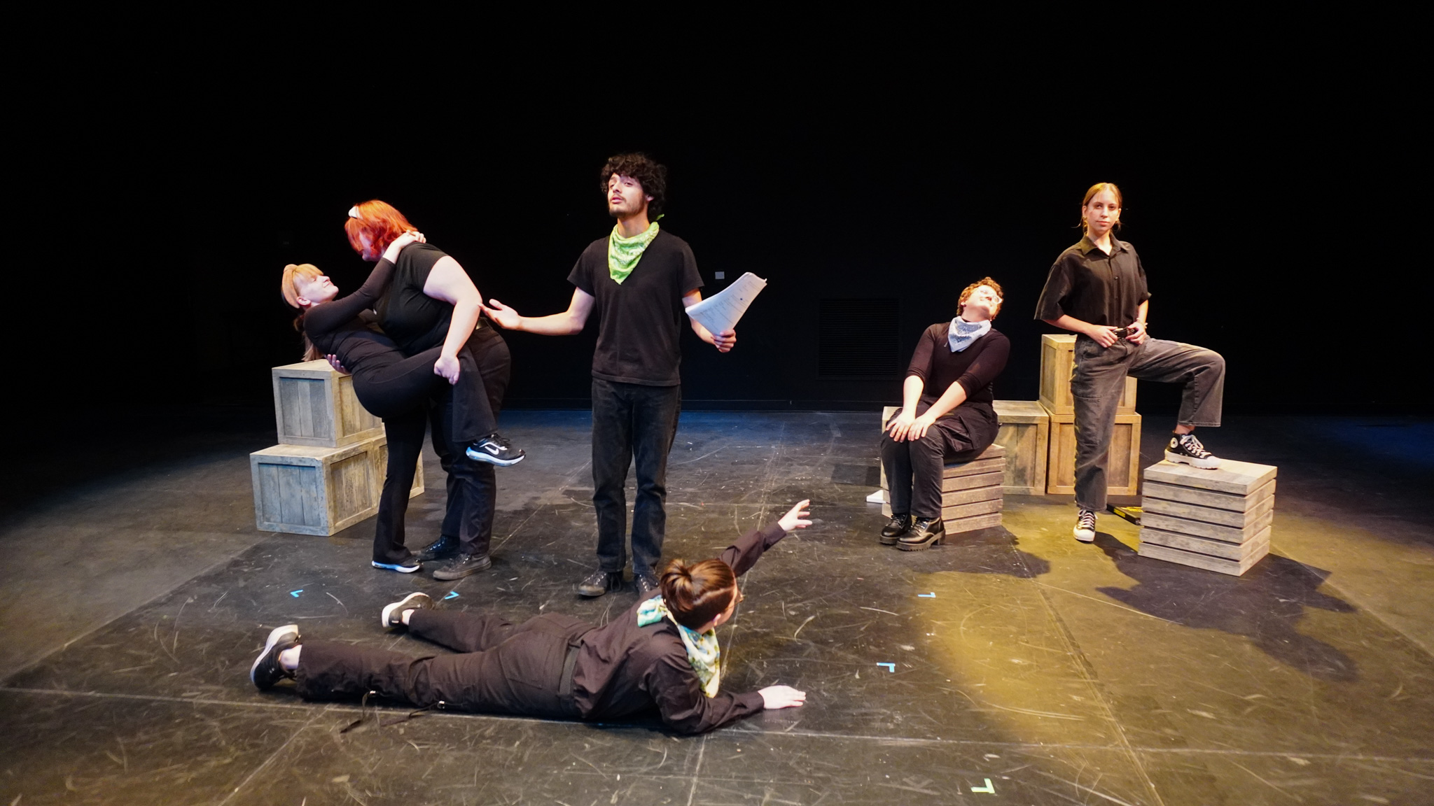 The cast poses for the finale of the play.