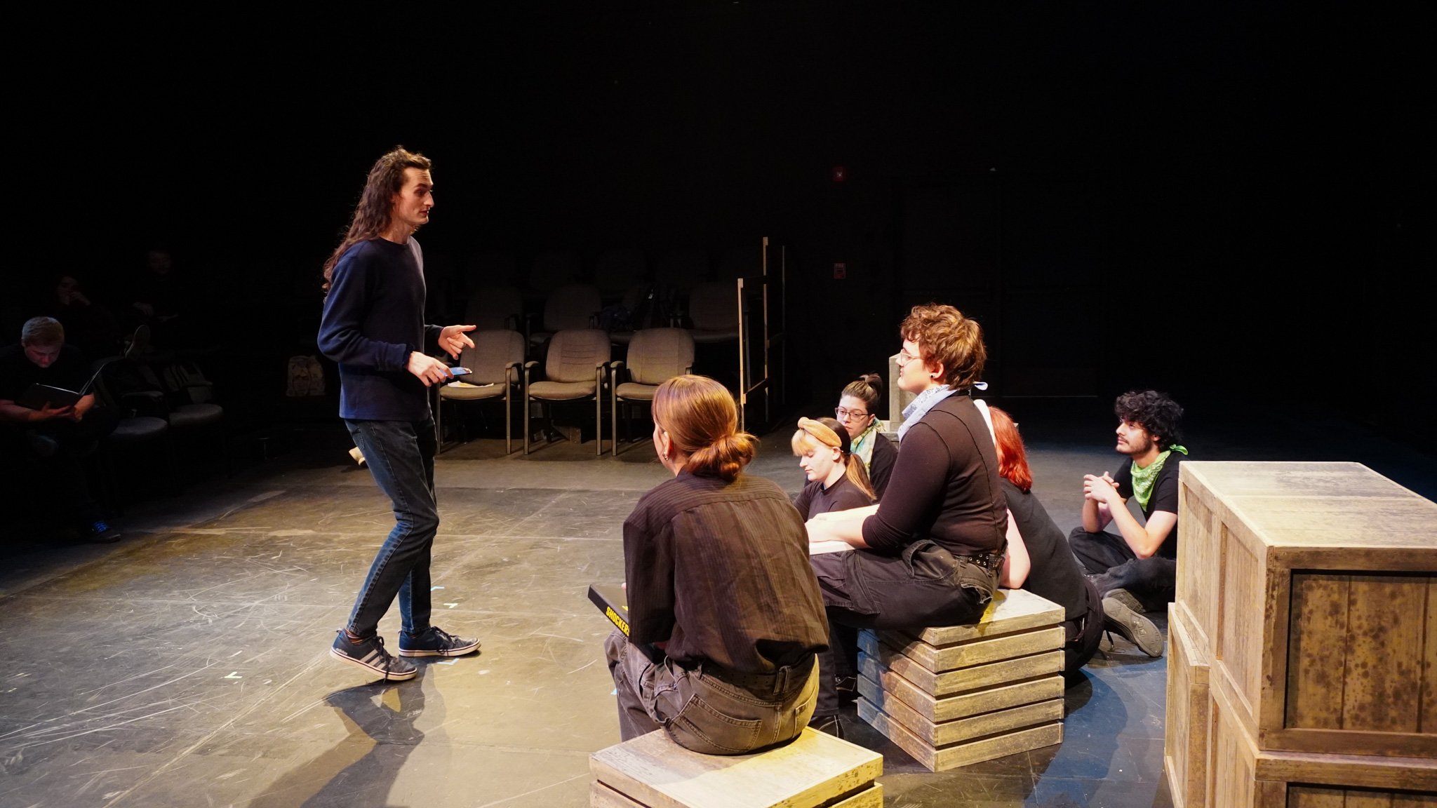 Me giving notes to the cast