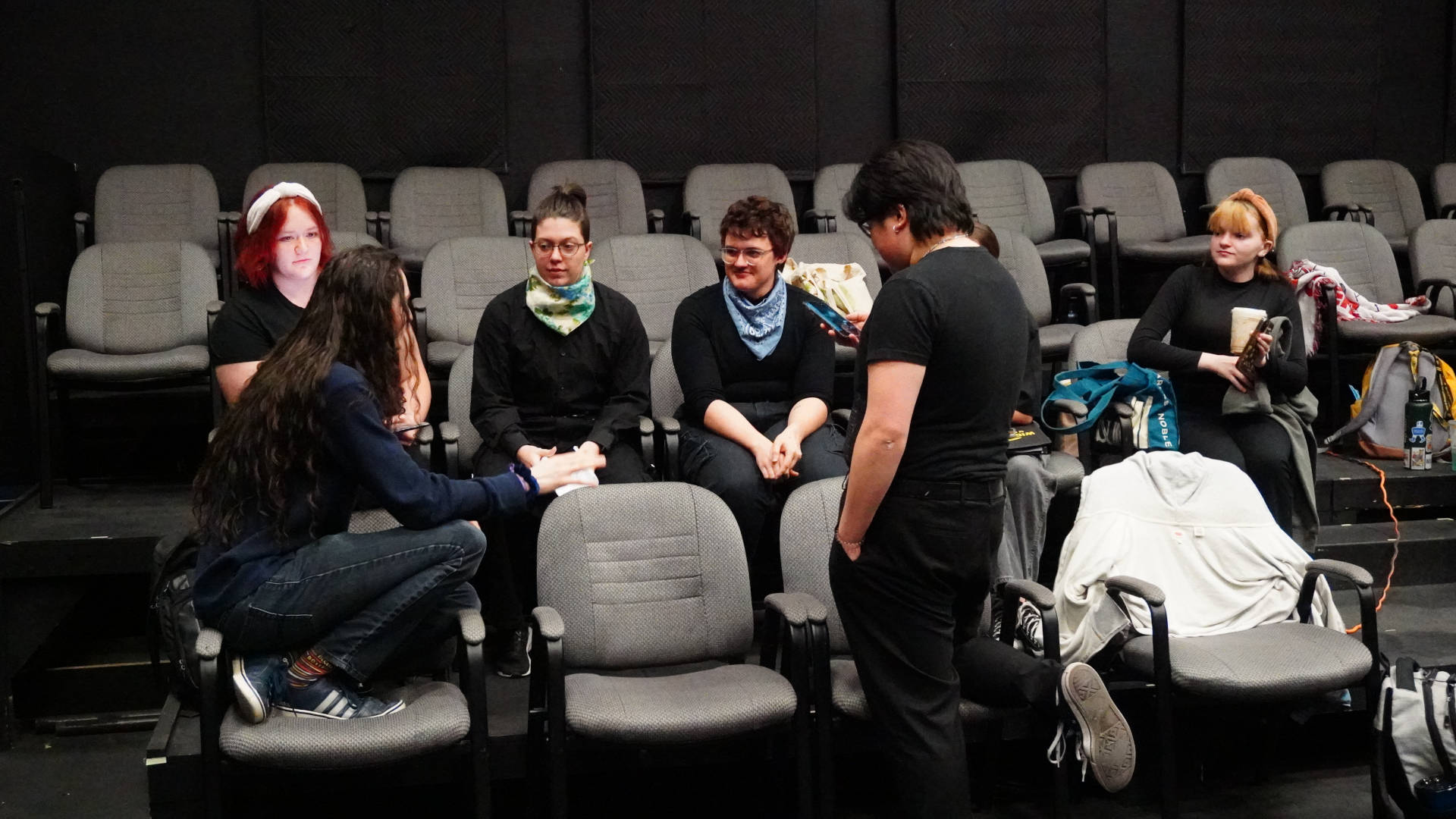 Jesse Stephenson and I talking to the cast