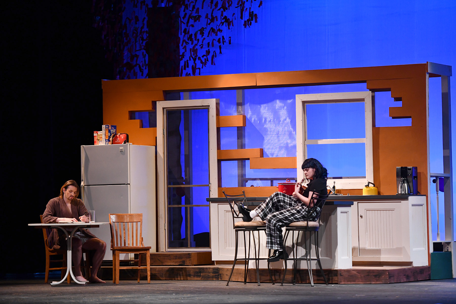 The other side of the house after the whole set piece swung around to reveal a kitchen.
