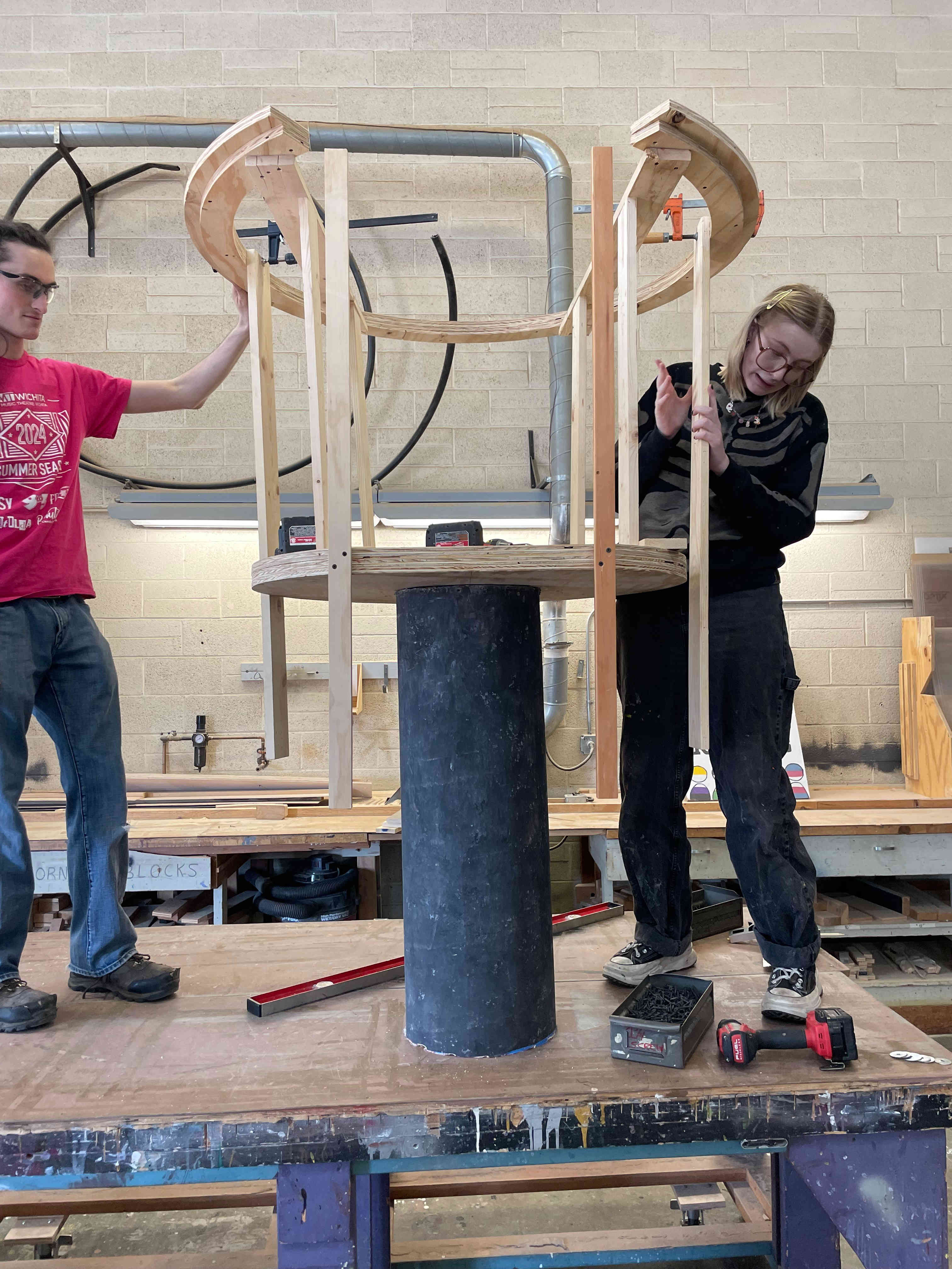Trevor and Skylar Lane working on Crow's Nest